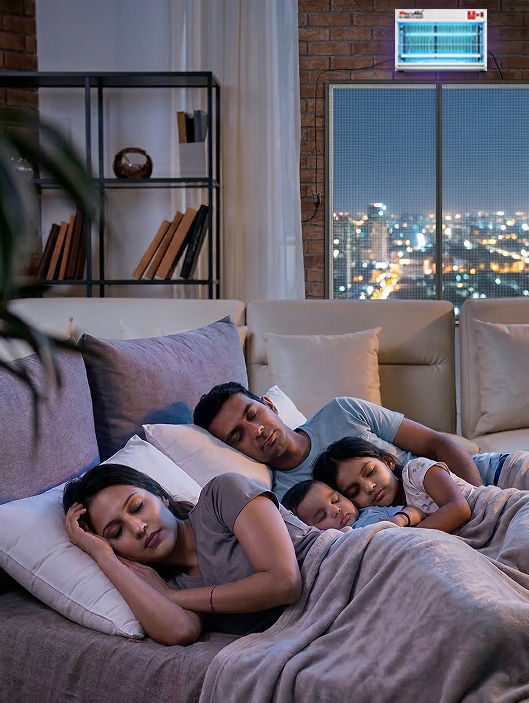 Family sleeping peacefully
